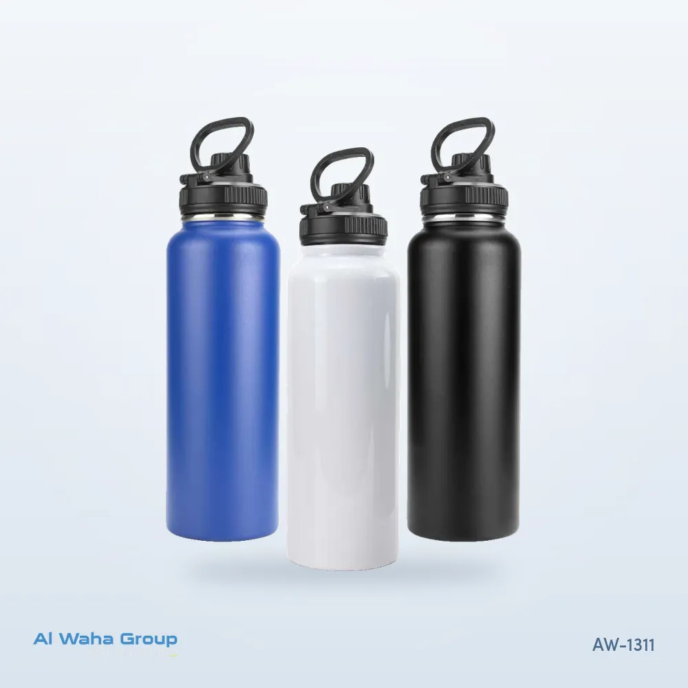Large Steel Vacuum Bottle with Carry Handle, 1.15 Litre
