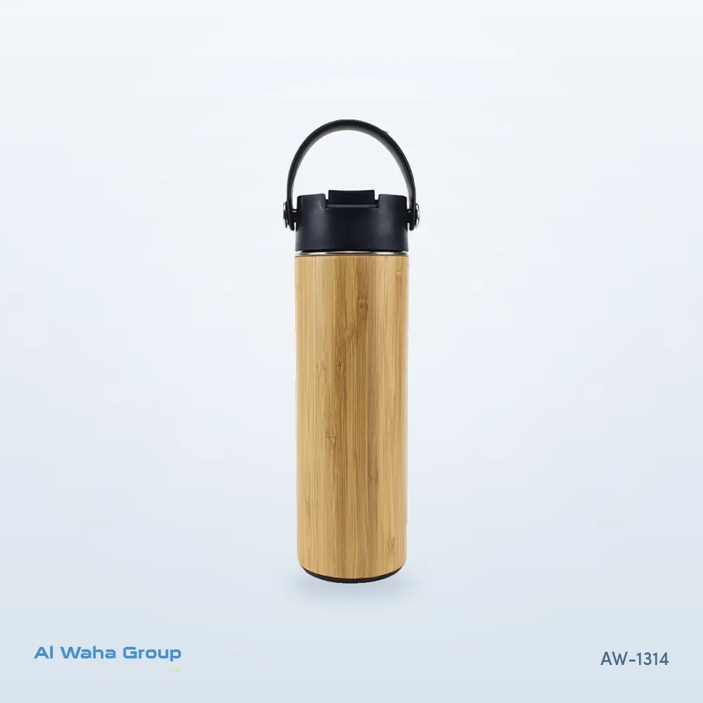 Black Bamboo Flask with Tea Infuser, 500 ml