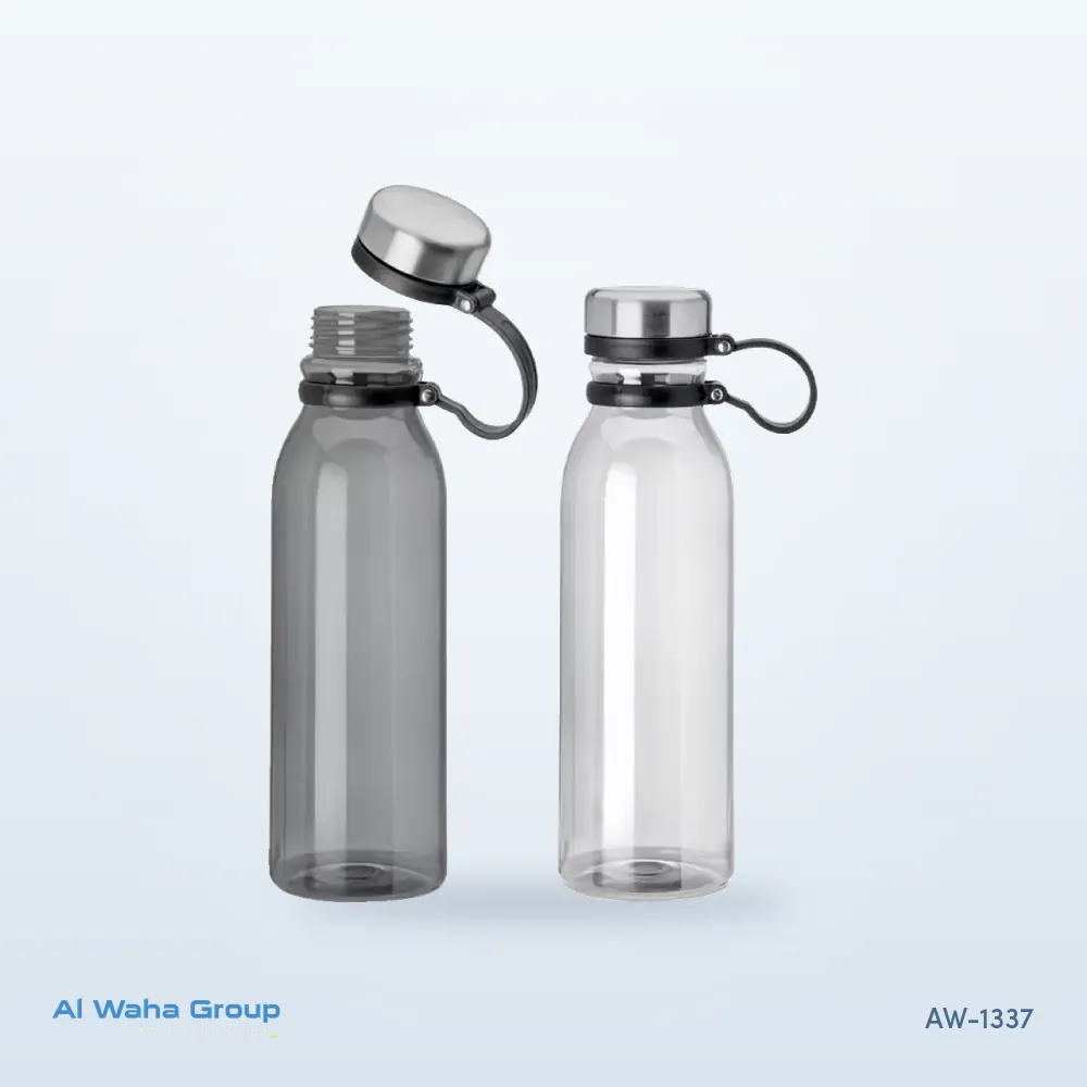 RPET Clear Bottle with Steel Lid and Handle, 800 ml