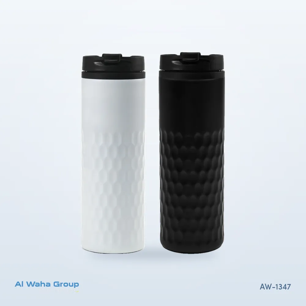 Honeycomb Steel Bottle with Flip Lid, 420 ml