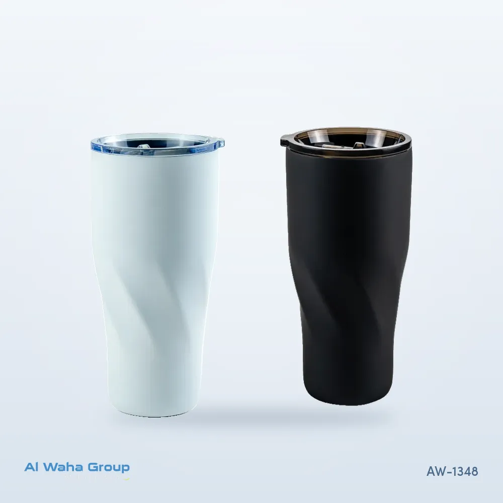 Recycled Steel Tumbler with Clear Lid, 540 ml