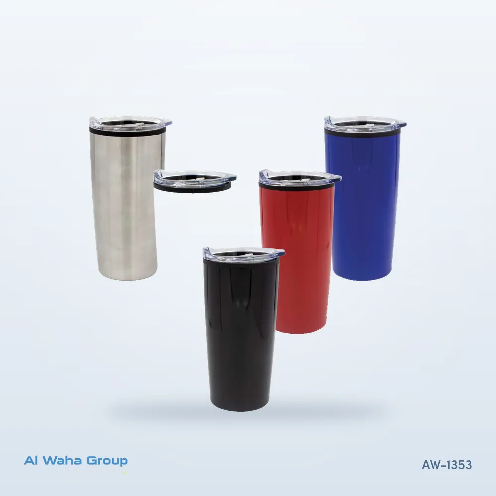 Double-Wall Travel Mug with Clear Lid, 500 ml