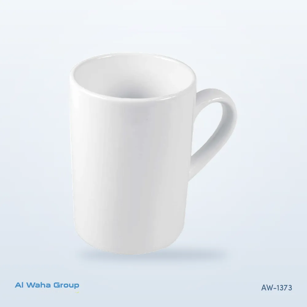 Tall White Ceramic Mug, 295 ml