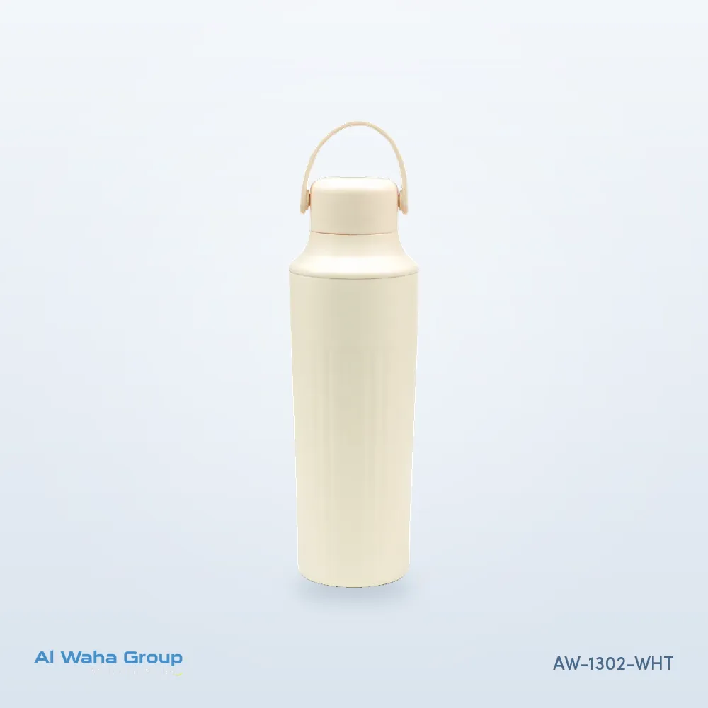 Dual-Opening Steel Vacuum Bottle, 500 ml in milky white, AW-1302-WHT
