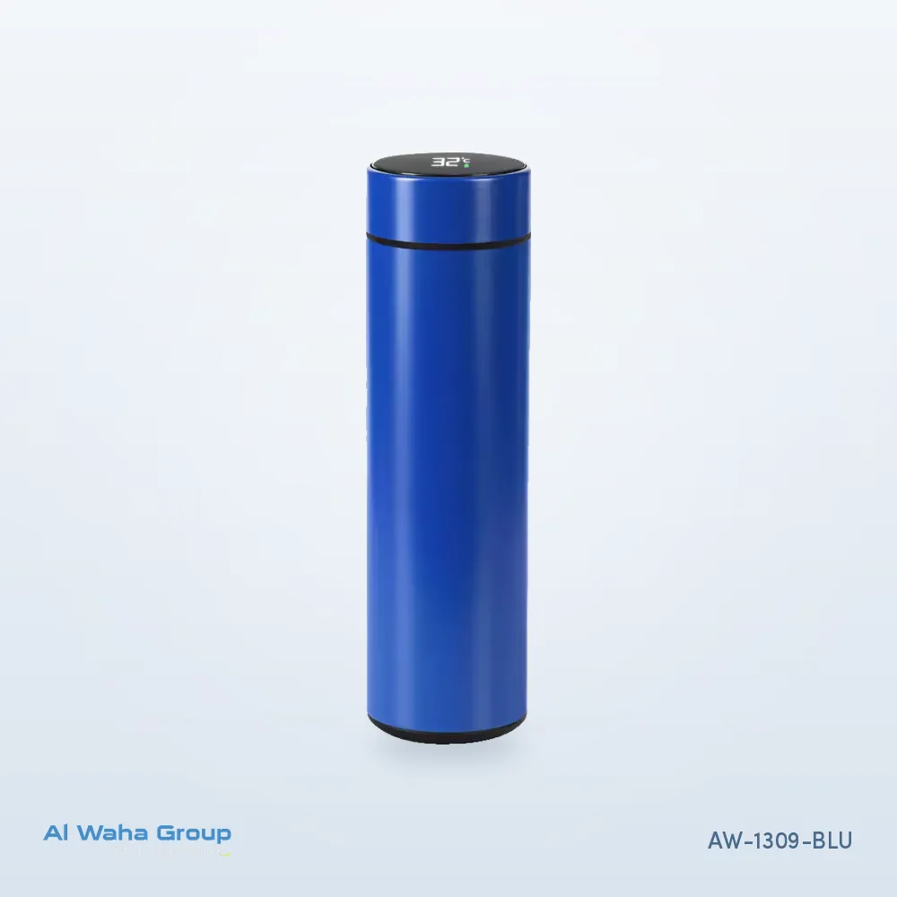 Temperature Display Steel Bottle, 500 ml in dark blue, AW-1309-BLU