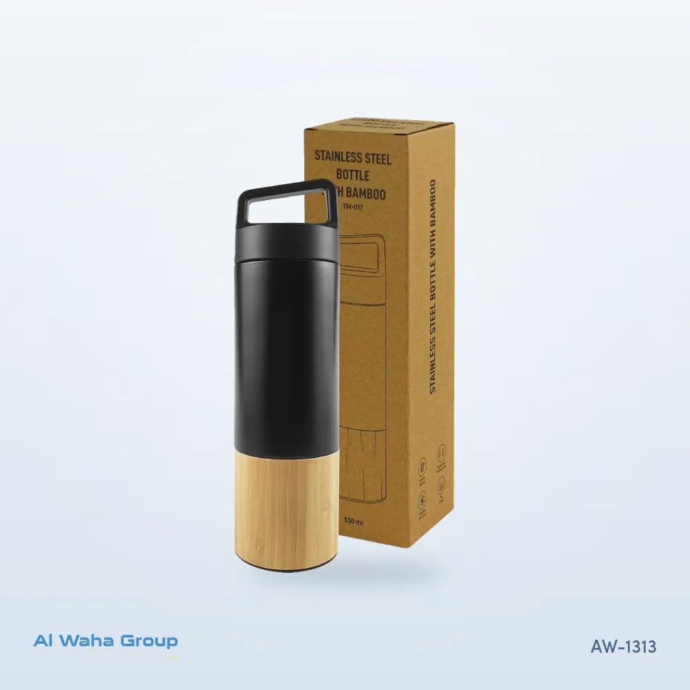 Bamboo Travel Bottle with Handle, 530 ml, AW-1313
