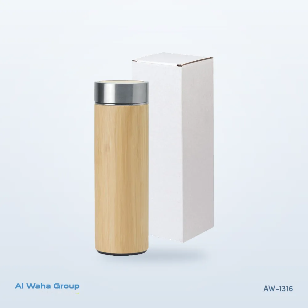 Bamboo Vacuum Flask with Tea Infuser, 450 ml, AW-1316