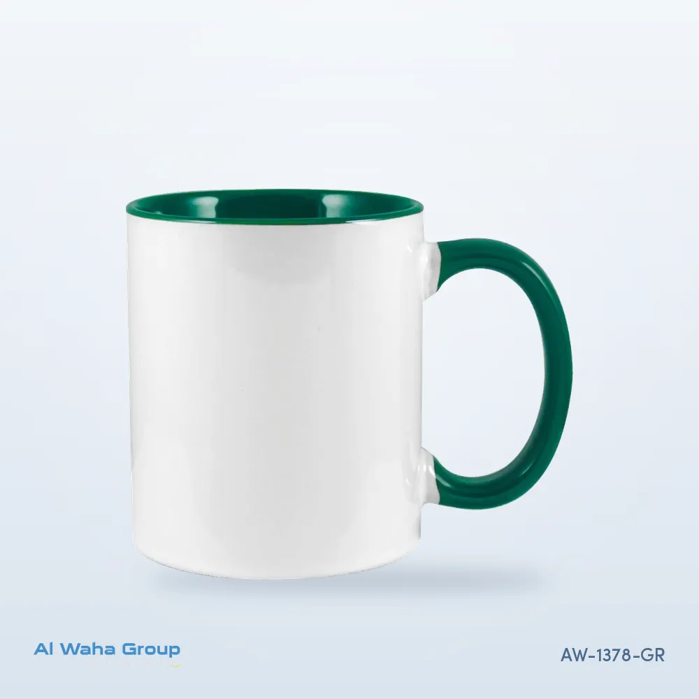 Two-Tone Ceramic Mug, 325 ml in green, AW-1378-GR