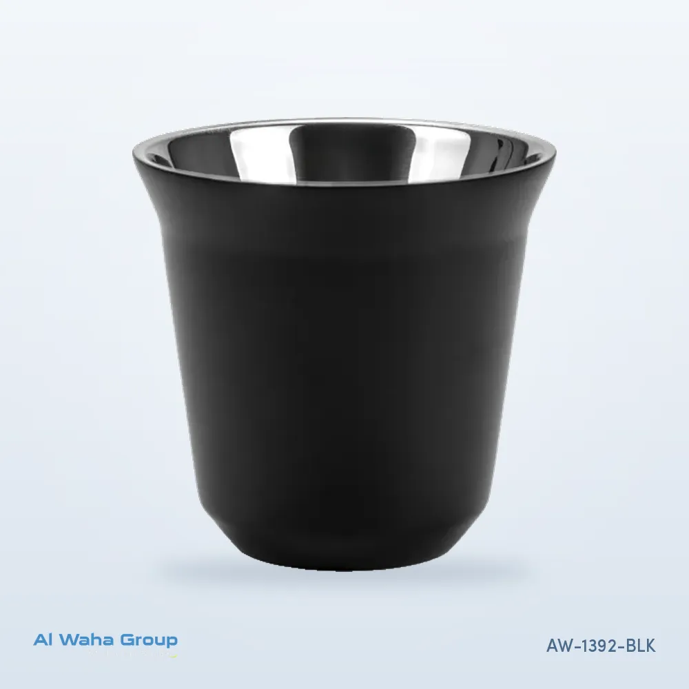 Steel Gahwa Cup, 80 ml in black, AW-1392-BLK
